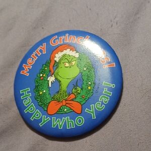 Grinch Christmas Button